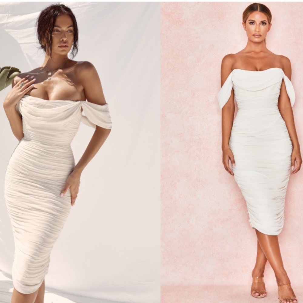 house of cb, carlotta ivory dress, xs
